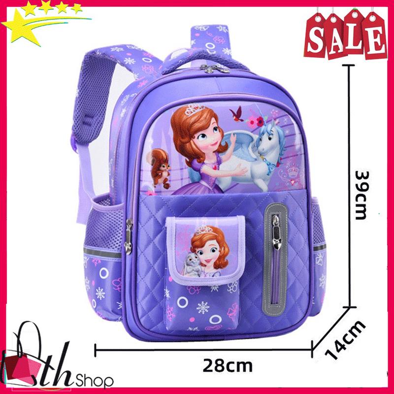 Product Introduction of Balo cho bé gái lớp 1 đến lớp 3, cặp sách tiểu học chống thấm nước hình công chúa elsa, sofia 4