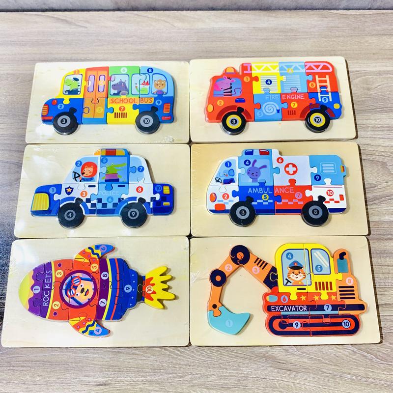 Đồ chơi gỗ trí tuệ tranh ghép nối cho bé giúp bé phát triển tư duy xếp hình