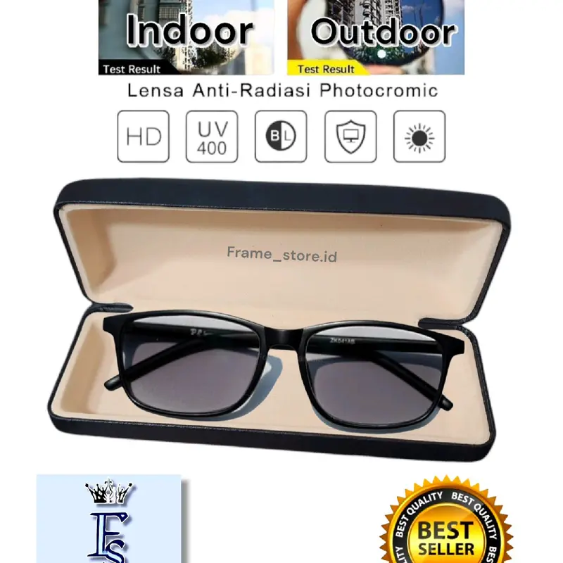 Kacamata Photocromic Lensa Anti Radiasi / Kaca Mata Minus Plus Unisex FRAME ZK041 (GRATIS BOX DAN LAP) Perempuan Eyewear 4