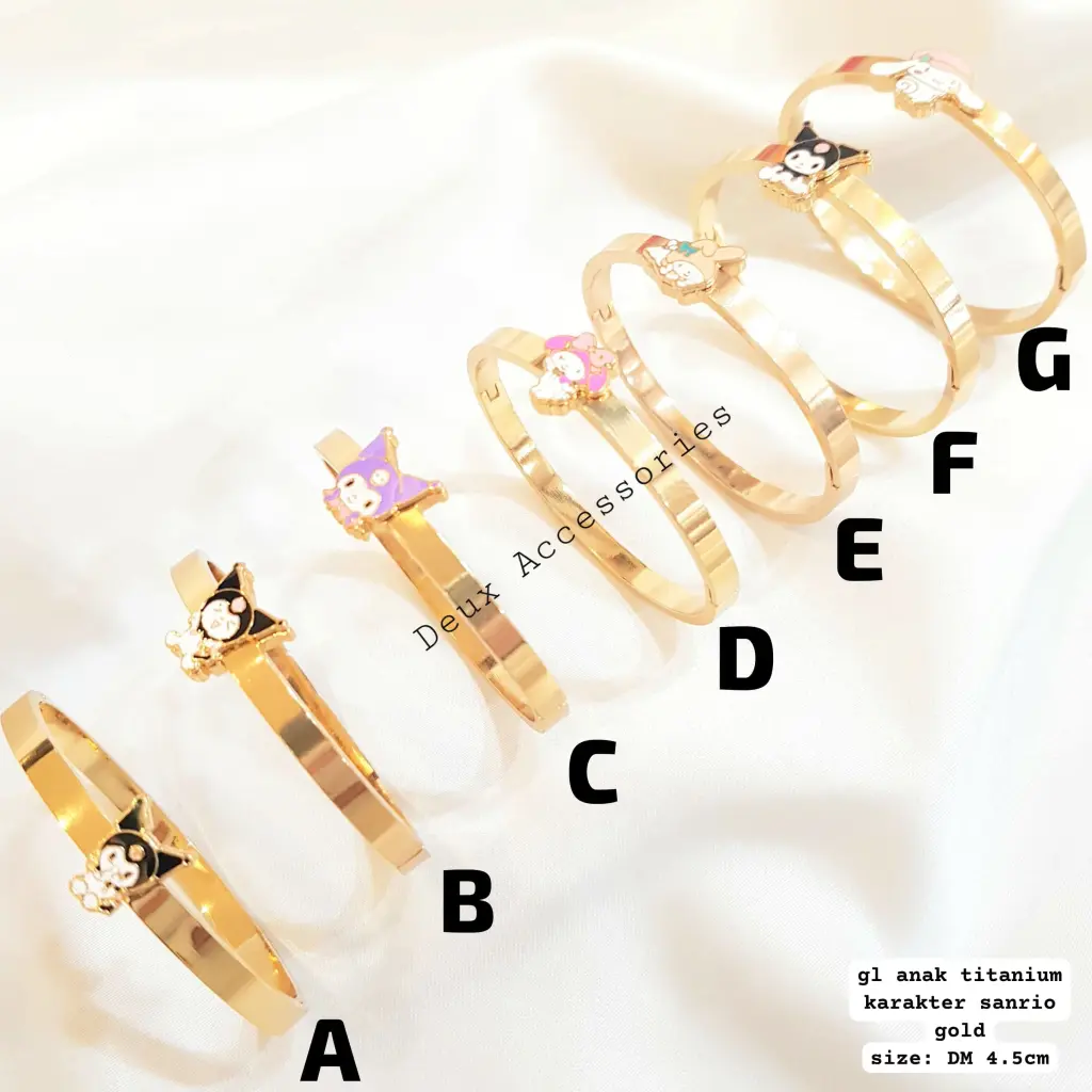 Gelang Bangle Bracelets Anak Titanium Karakter Sanrio Aksesoris Emas
