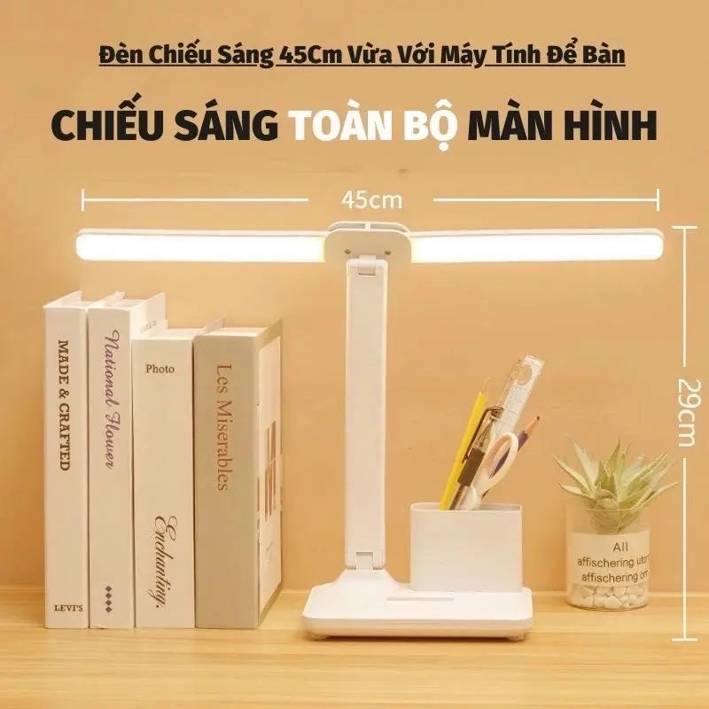 ￼Đèn Học Để Bàn Tích Điện 2 Bóng Chống Cận Phù Hợp Mọi Lứa Tuổi Tiện Ích Mọi Không Gian 4