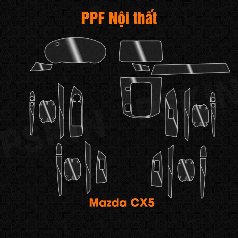  Bộ dán PPF Mazda CX5 2018-2025 bảo vệ nội thất trong suốt chống ố màu che mờ vết xước hiệu quả 