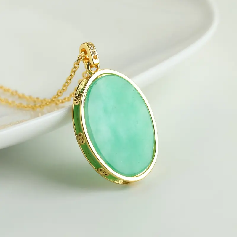 A Natural Stone Pendant in Green And Blue Hues, a Premium Mineral Necklace Pendant, Suitable for Everyday Wear And As a Holiday Gift. Perfect for Valentine'S Day. 3