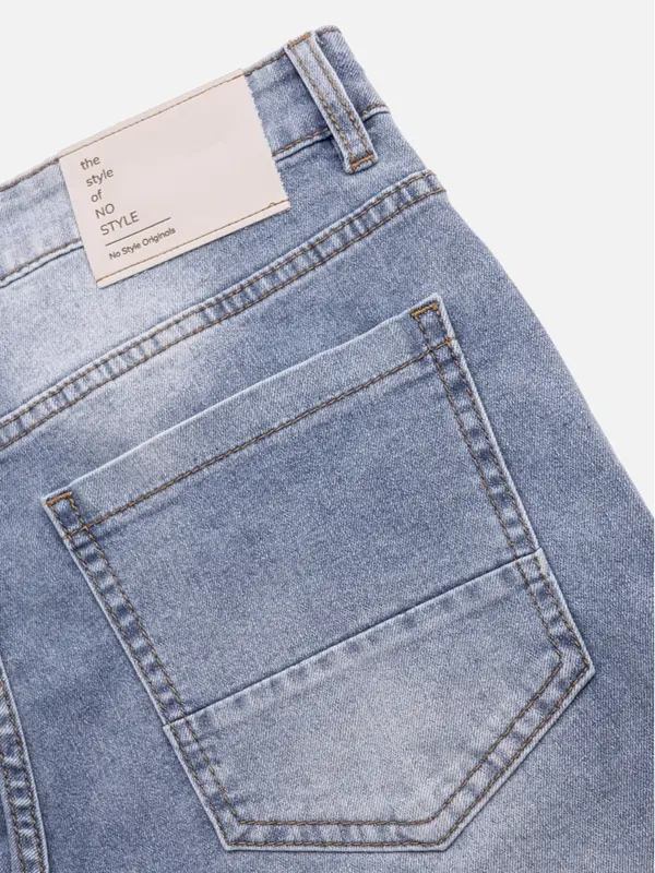 Quần Jean Nam Lưng Gài Ống Đứng Thương Hiệu Y2010 Vải Cotton Mặc Bền Trơn Dáng Vừa No Style M100 23537 |YaMe| 7