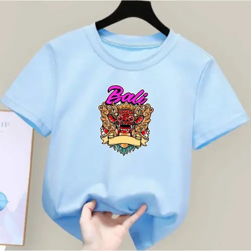 Kaos Anak BARONG Bali Unisex Usia 2-12Th Baju Lengan Pendek Atasan Oblong DTF COD Cewek Katun 4