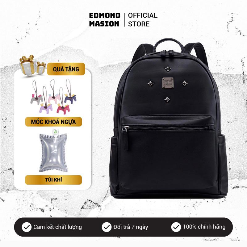 Balo EDMOND MASION Classic tặng móc khoá ngựa da cao cấp đi học size L MONOGRAM Backpack Đeo Vai
