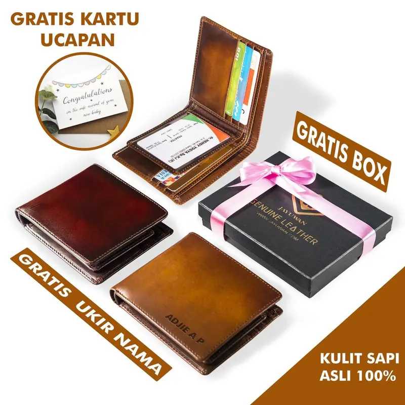 Jayuwan DKB Dompet Pria Kulit Sapi Asli Kualitas Premium Brush Off Leather dompet  kulit 0