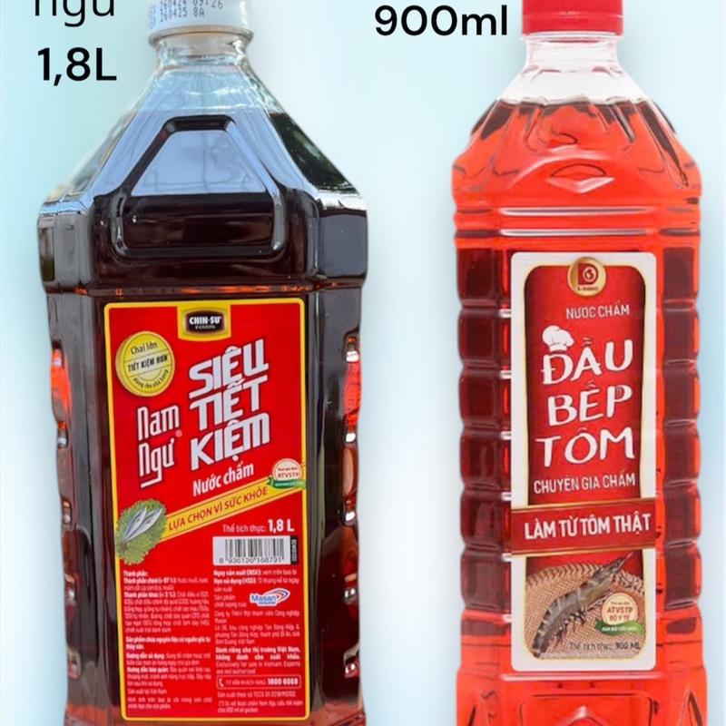ComBo 2 loại Nước chấm Nam Ngư & Đầu Bếp,chai nam ngư 1,8L,chai đầu bếp 900ml, 2 sản phẩm trong 1 đơn hàng Nước Sốt Gia Vị nuoc dung 3