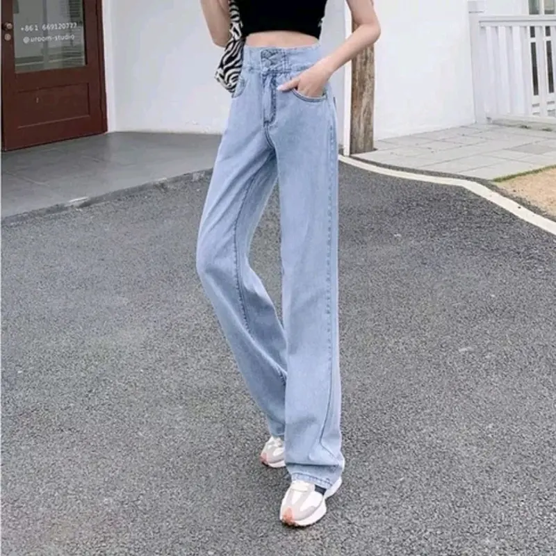 Petter Denim J23 Celana Panjang HW Kulot Jeans Boyfriend Jeans Korea Jeans Celana Jeans Impor Jeans Highwaist Celana Highwaist Newjeans Jeans Korean Style Celana Jeans Wanita Korea Celana Kulot Tebal 6
