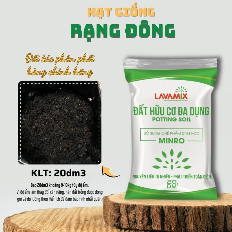 Đất Trồng Cây Lavamix (bao 20dm ~ 10kg) - Đất hữu cơ đa dụng trồng rau củ quả, cây kiểng trộn sẵn - Hạt giống Rạng Đông