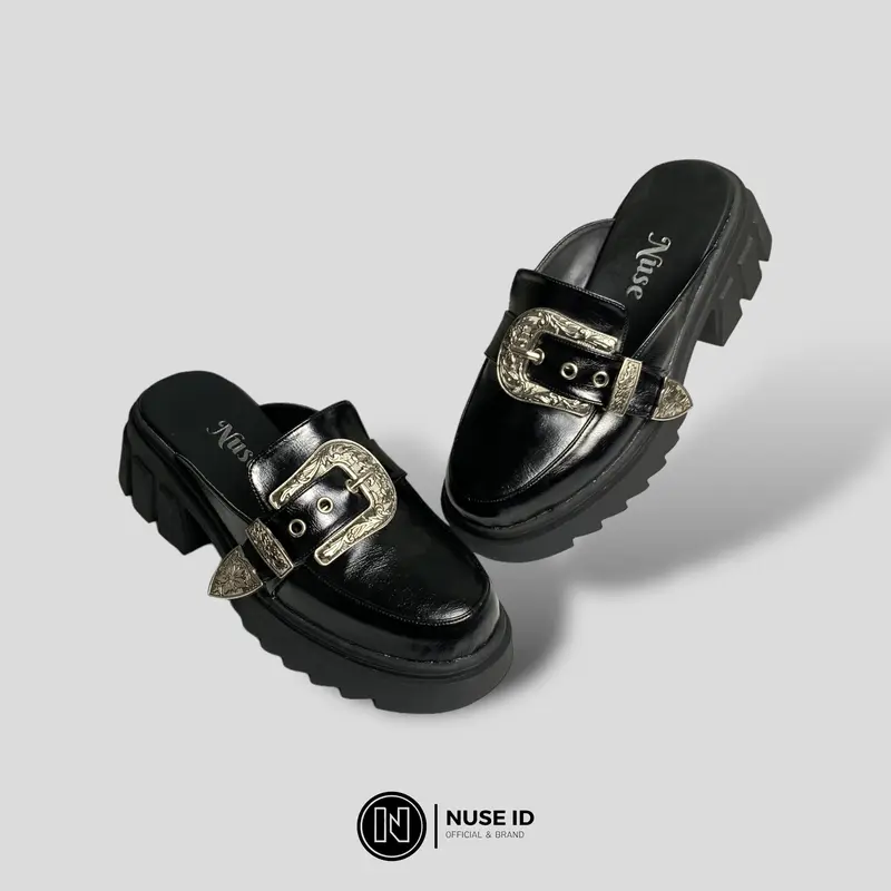 Nuse Id - Mules sandal wedges wanita tinggi 6cm 36-41 Toraja 1