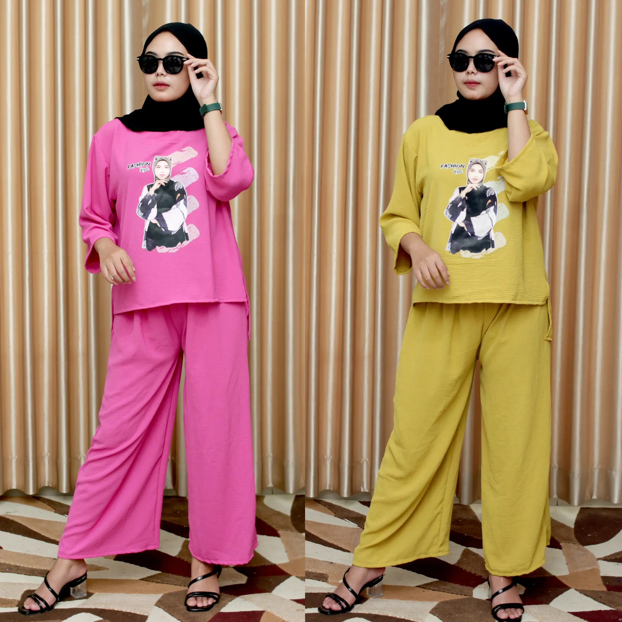 HARGA PROMO/ Baju one set wanita kekinian untuk  remaja dan dewasa, setelan pakaian wanita TERMURAH bahan crinkle premium berkwalitas