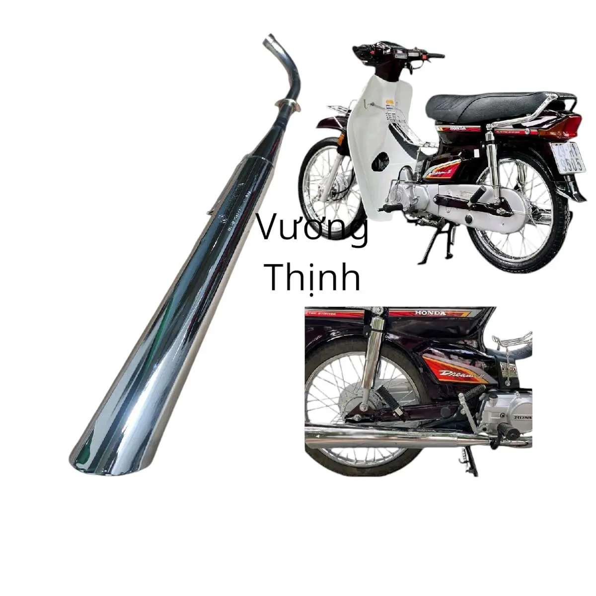 pô 2543 móc căng nhồi bông,pô 2543 gắn xe honda dream 100cc(1985-1996) Phụ Tùng Phụ Kiện