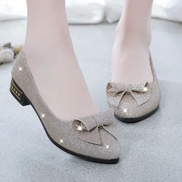 Giày Nữ Hàng Mới Về Mùa Hè, Giày Đế Bệt Gót Chunky, Giày Mũi Nhọn Tods, Phong Cách Hàn Quốc, Dễ Phối Đồ, Cắt Nông, Giày Một Lớp, Thích Hợp Đi Làm