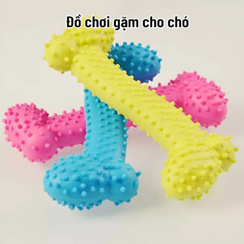 Đồ chơi hình xương có gai bằng cao su chống cắn cho cún cưng để luyện tập răng 0