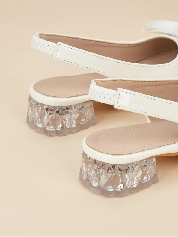 Girl's Elegant Bowknot Design High Heel Shoes, Cute Comfortable Princess Shoes for Party, Daily Clothing Decor for Kids 4