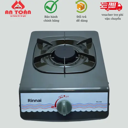 Bếp ga đơn Rinnai RV-150 + Bộ van dây tự động ngắt Namilux Chính Hãng (Tặng dây dẫn gas + 2 đai siết inox)