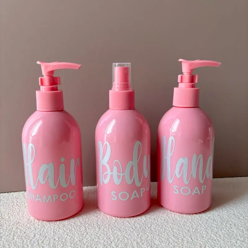 Botol Refill 250ml Oval Warna Pink Botol Sabun Serbaguna Free Stiker Cutting Susun Putih
