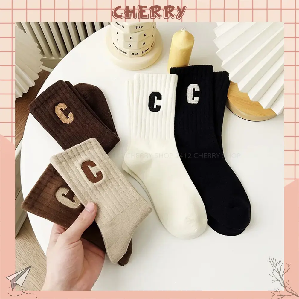 Tất cổ cao chữ C chất liệu cotton co giãn 4 chiều thoáng khí - Cherry Shop