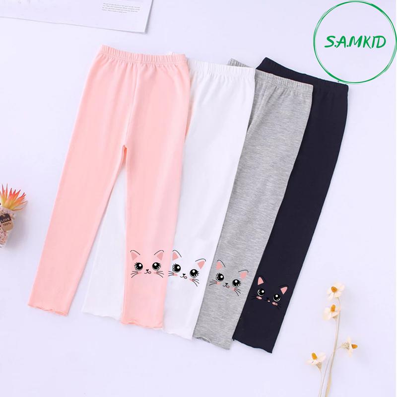 8-40kg Quần dài legging bé gái Samkids quần thun ôm dài co giãn thoải mái và sang chảnh cho bé gái