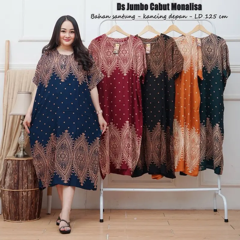 100rb Dapat 3pcs Daster Jumbo Lengan Pendek Busui Frenly Pilih motif tulis pesan Opsional/Catatan 3