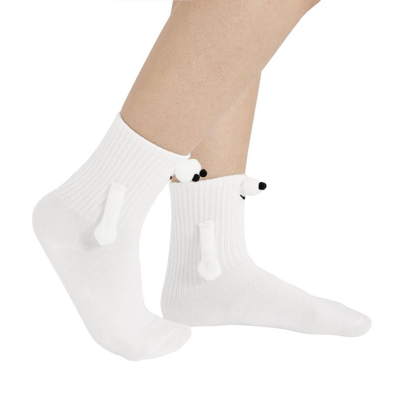 Couple Novelty Socks Cartoon Magnetic Holding Hands Socks Cute Elastic Walking Socks for Women Men Gift for Birthday & general Daily 6