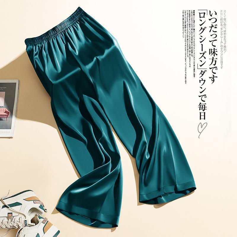 Product Introduction of Summer large size 300 catties ice silk casual pants men's pants draped wide-leg pants straight loose pants 10