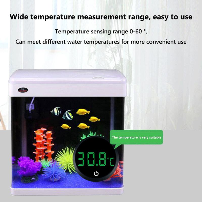 Product Introduction of justzzs New Cordless Aquarium Thermometer Led Display Electronic Control Temp Meter Gauge Temperature Measurement Digital Thermometer Fish Tank Water 20