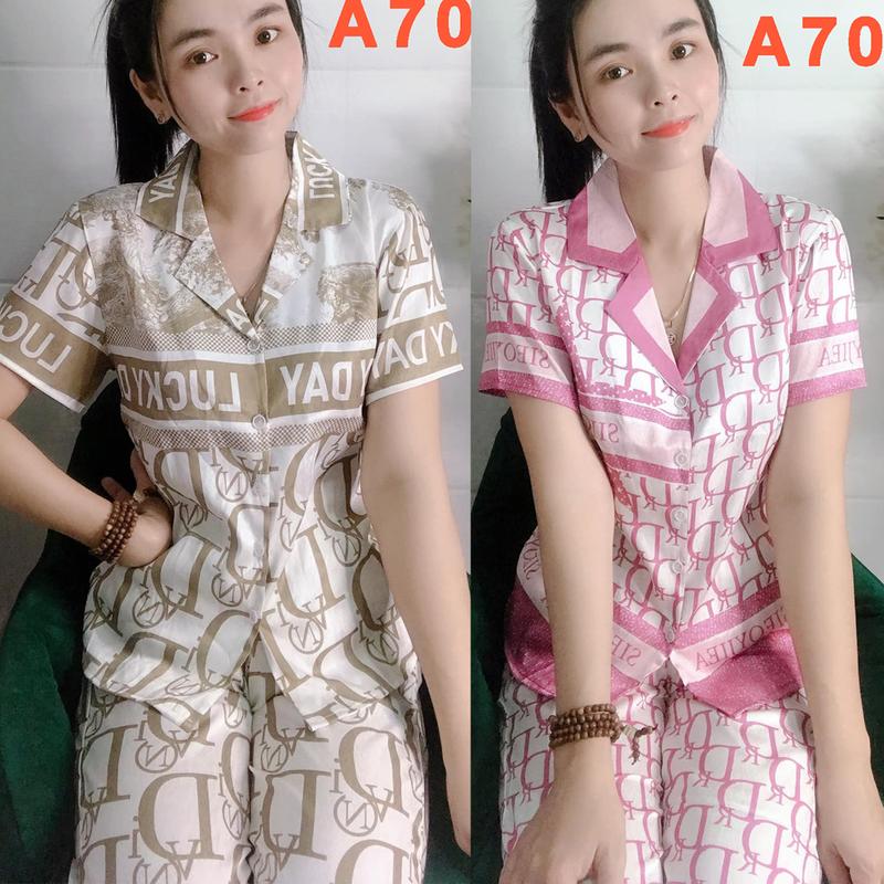 [size 40 tới 76kg] ĐỒ BỘ PIJAMA VẢI LỤA XƯỚC TAY NGẮN QUẦN DÀI MỀM MÁT