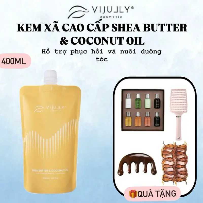 Dầu xã shea Butter & coconut oil 400ml- hỗ trợ làm mềm mượt tóc phục hồi tóc khô sơ
