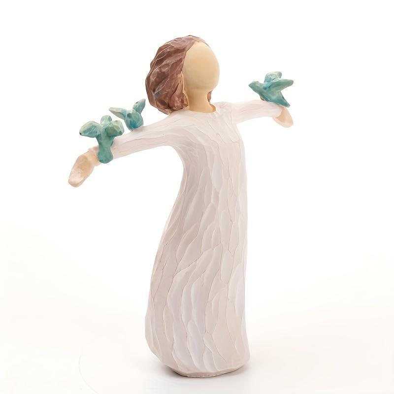 Resin Figure Sculpture, 1 Count Woman Figurine, Decorative Ornament For Home Office Desk 1