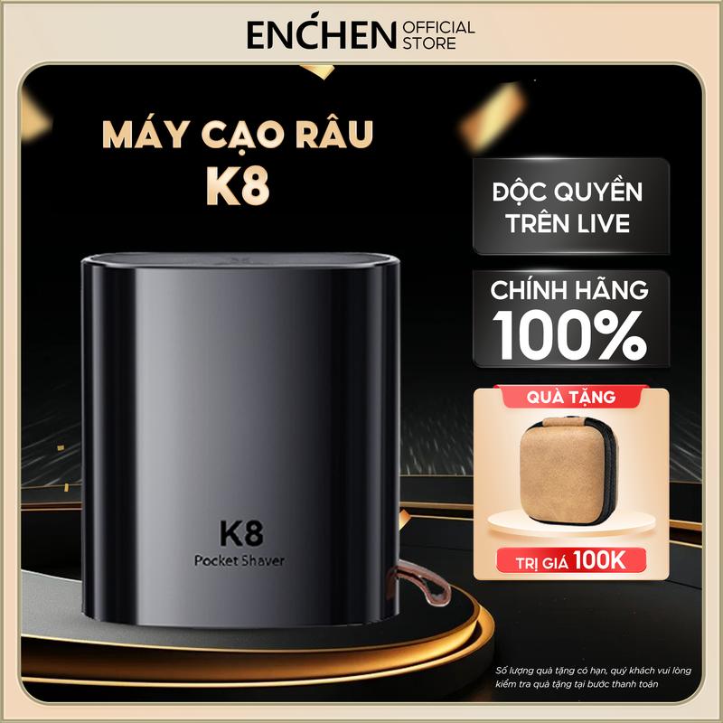 [ Độc Quyền Trên Live ] Máy cạo râu Enchen K8 -  chống nước toàn thân - đầu cạo 2D - 18 lưỡi dao tự mài - pin sử dụng liên tục 2 tháng - BH 6 tháng