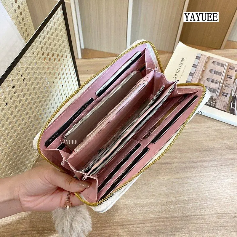 Ví Dài Nữ, BLYJ028 #, Thiết Kế Hình Quả Bóng Nhồi Bông Cầm Tay Đa Chức Năng, Túi Nhỏ Thích Hợp Cho Nữ, Ví 2301 Hình Chữ Nhật Wallet 4