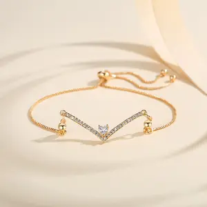 Lanmi Jewelry Gelang Serut Fuji Permata Lapis Emas Aksesoris Perhiasan Anti Karat Perhiasan Wanita Korea Y972