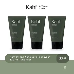Kahf Oil and Acne Care Face Wash 100 ml Triple Pack - Sabun Pembersih Wajah Pria (Lawan Jerawat)