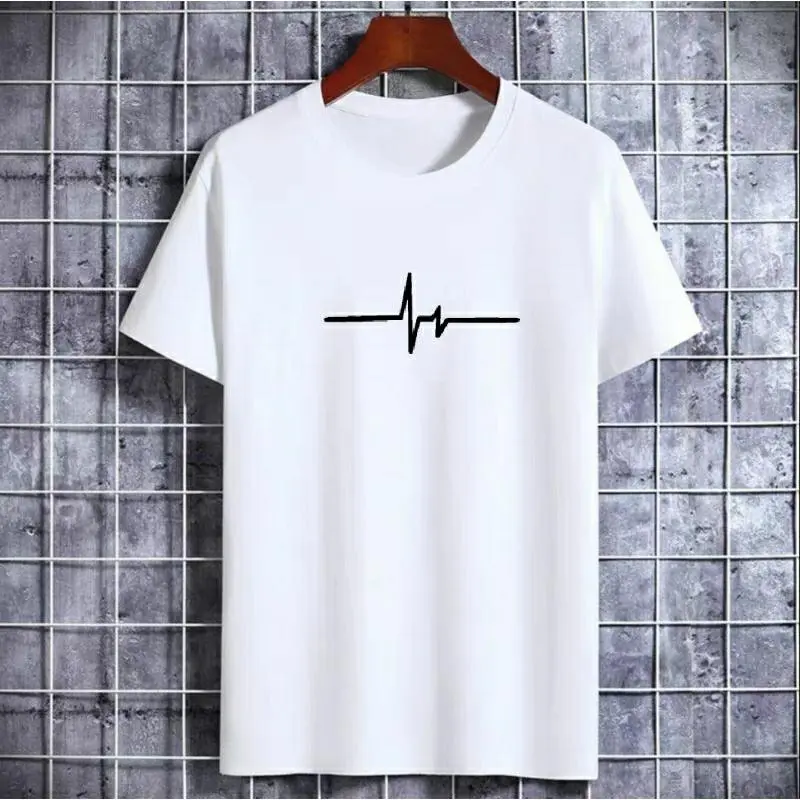 Kaos Distro Pria DETAK JANTUNG Kaos Oblong Pria Cotton Combed Atasan Tshirt Pria Kain Katun Sablon Logo Baju Anime Nyaman 6