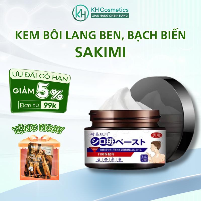 Kem bôi bạch biến lang ben SAKIMI - Kem SAKIMI hỗ trợ giảm lang ben bạch biến trên da 30g