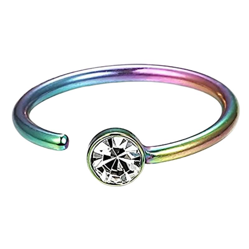 [MYY] Nose Ring Stylish Skin-friendly Multi Colors Non Piercing Nose Hoop for Party 8