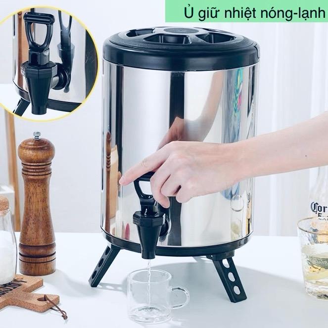  Bình giữ nhiệt nóng-lạnh ,bình ủ trà chè nước uống giá đình.bình để nước 3 lớp cách nhiệt.bình 6-8-10-12lít thể tích thực nhỏ hơn 1,5~3.5l  