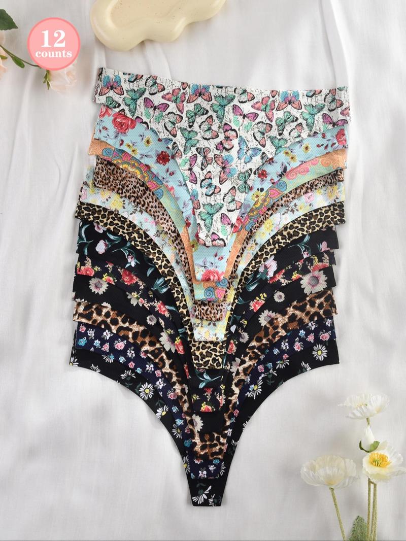 Product Introduction of Women's All Over Print Thong, Breathable Comfortable Panty for Daily Wear, Women's Underwear for All Seasons 1