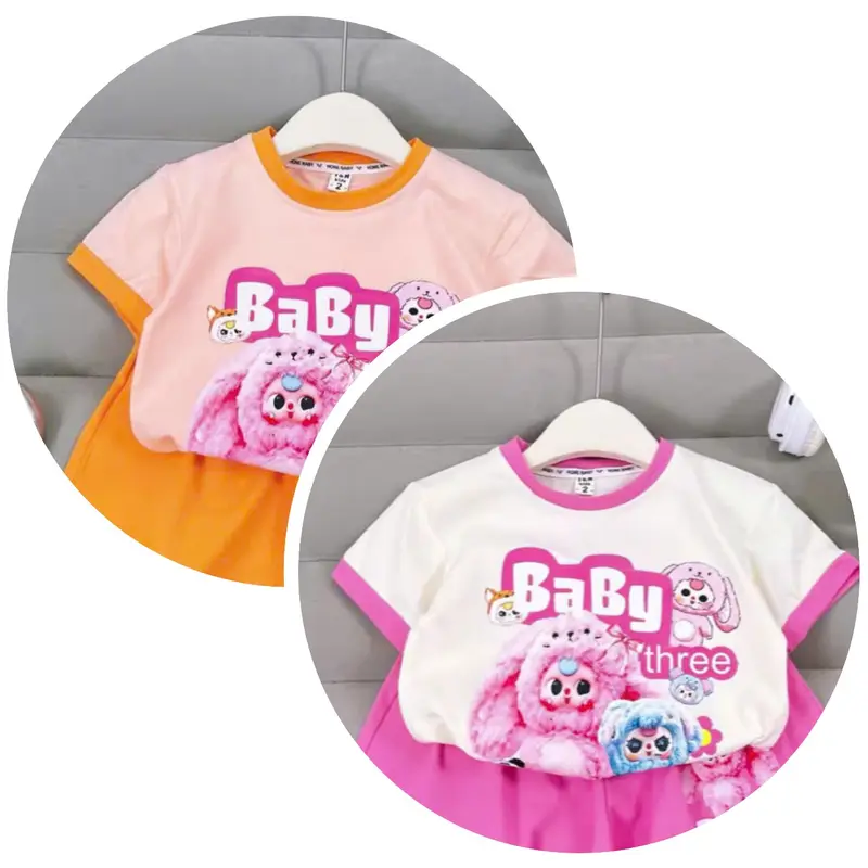 COMBO 4 Bộ Quần Áo trẻ em in hình babythree , Hình in 5D Hoạ Tiết Xinh Xắn Dành Cho Bé Gái 8 -43kg M07 3