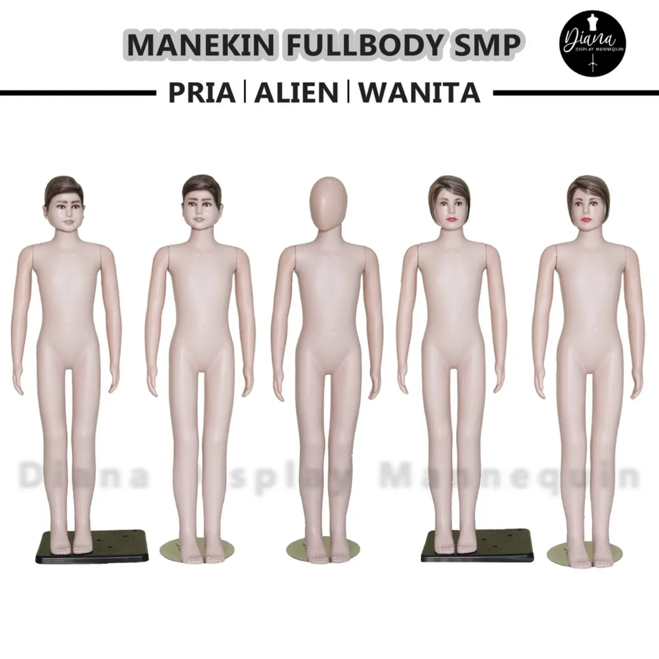 MANEKIN BAJU FULLBODY ANAK SMP KOMPLIT DENGAN PLAT PLASTIK ATAU BESI