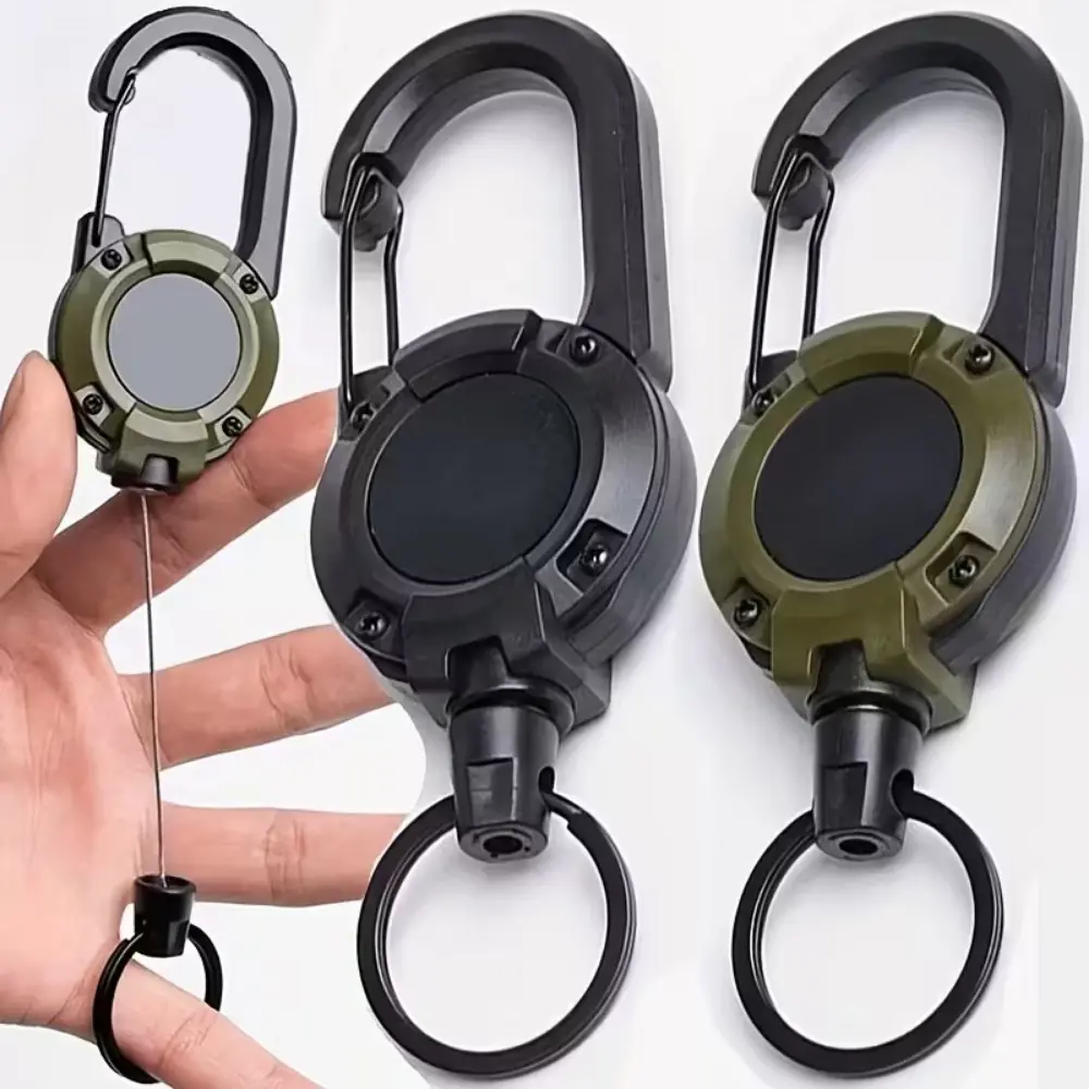 1-Pack Heavy-Duty Retractable Keychain with Extendable Wire Rope - for ...