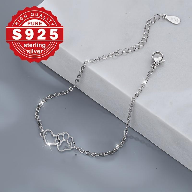 Women's Anklet, S925 Sterling Silvery Foot Chain with Heart Stitching Design, Unique Personality, Suitable for Gifting, Perfect Beach, Vacation, and Casual Attire, Hypoallergenic jewelry 1
