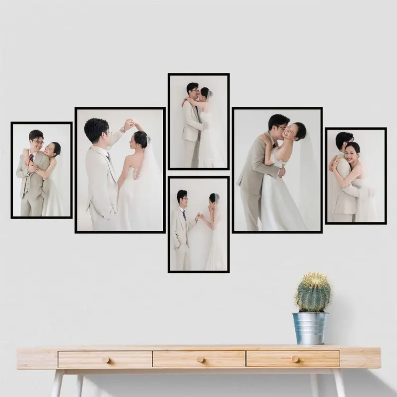 Bộ 6 Tranh Dán Tường In Theo Yêu Cầu, Bộ 6 Bức Tranh Tráng Gương 4k Cao Cấp Cực Nét (Ảnh gửi qua tiktokshop) 1