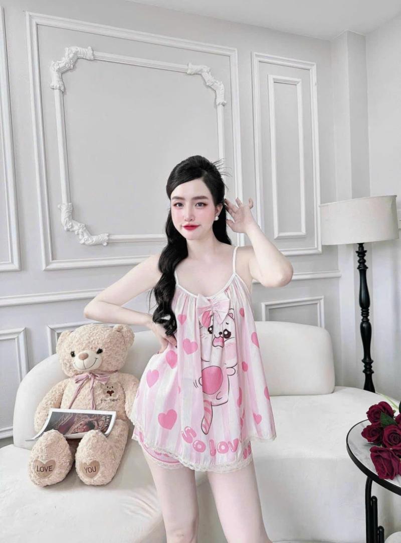 Product Introduction of [FREESIZE 40-58KG] ĐỒ BỘ ĐÙI LỤA XƯỚC HỌA TIẾT DỄ THƯƠNG 3