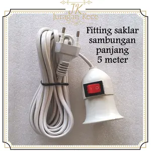 Bohlam Saklar Fitting Lampu Gantung Fiting Socket 5M Sambungan Kabel