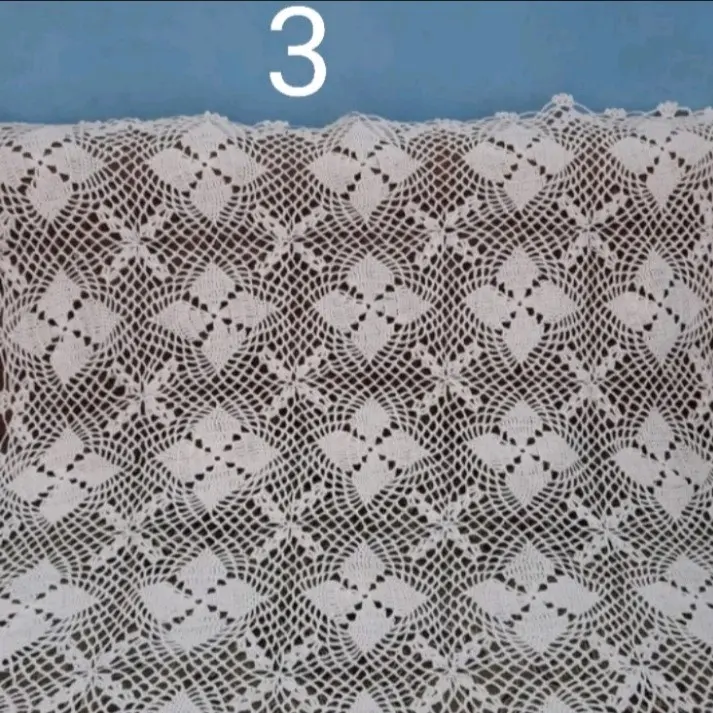 taplak meja rajutan ukuran 90x90cm Taplak Meja 4
