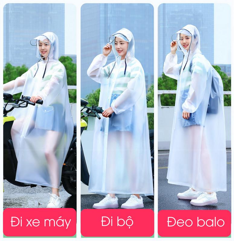 Áo Mưa Thời Trang Trong Suốt Có Kính AH56 6