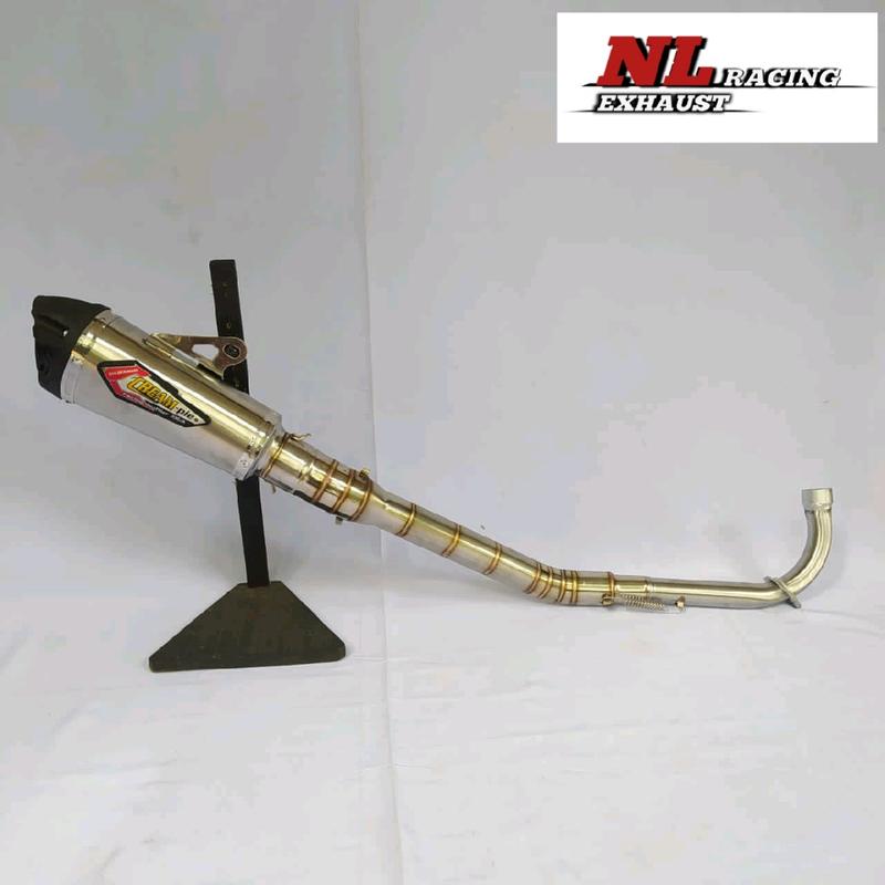 Knalpot Racing CREAMPIE Underbond Pnp Jupiter, Vega, Supra, karisma, smesh, Shogun, Blade, Revo, green, C70, Dll 1